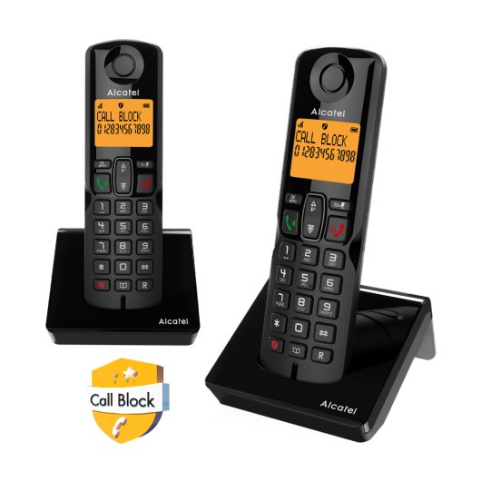 Ασύρματο τηλέφωνο με δυνατότητα αποκλεισμού κλήσεων S280 EWE DUO μαύρο