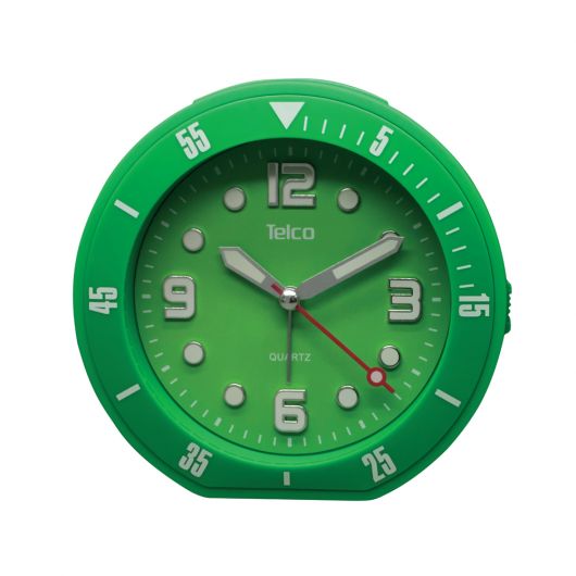 Αθόρυβο αναλογικό ρολόι με rubber Πράσινο 2809